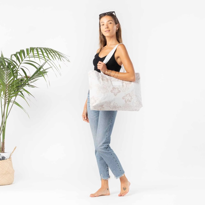 حقيبة شاطئية قابلة للعكس مصنوعة من ورق DuPont™ Tyvek® بتصميم مخصص - صديقة للبيئة، مقاومة للماء، وقابلة لإعادة التدوير