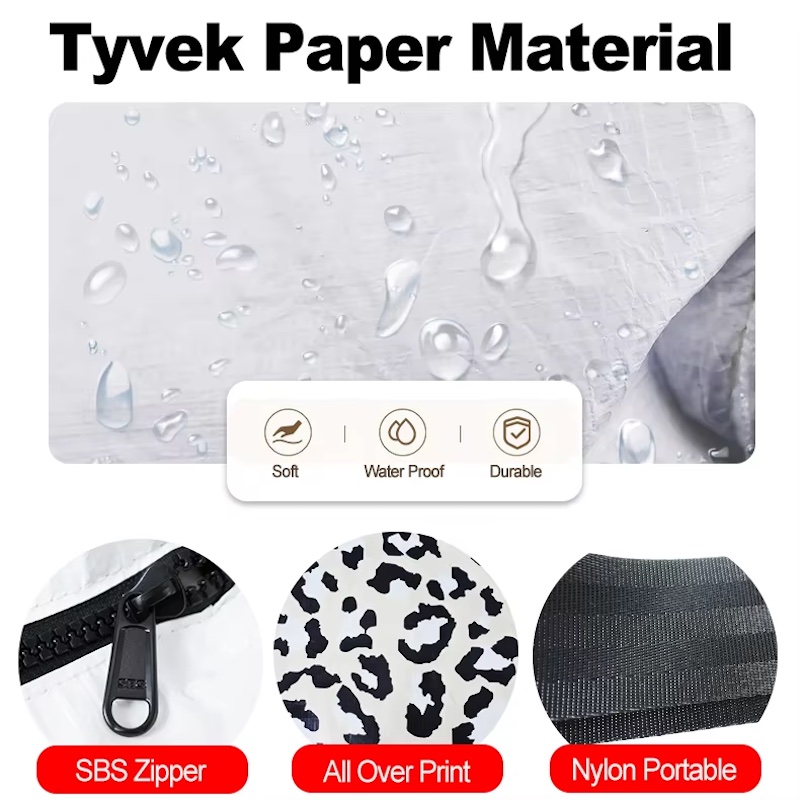 حقيبة توت DuPont™ Tyvek® المقاومة للماء والمخصصة - حقيبة أنيقة مقاومة للماء للشاطئ والشحن